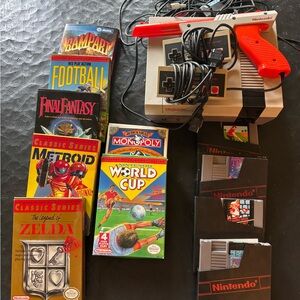 Nintendo Entertainment System with Red and Gray Controller